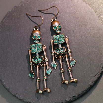 Skeleton Alloy Earrings - 2.8 in