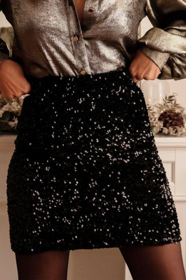 Sequin Mini Skirt.