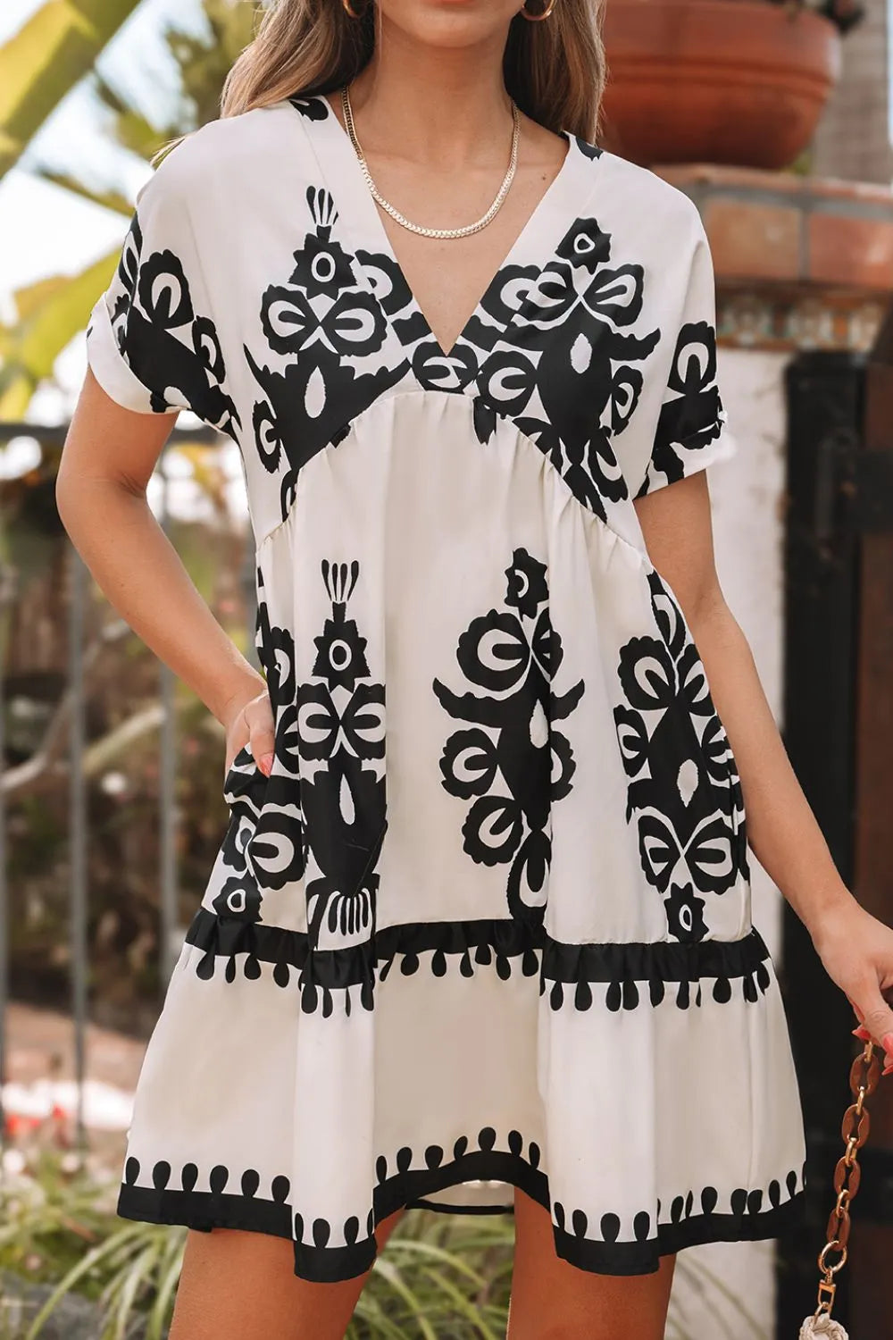Simply Love: V-Neck Short Dress