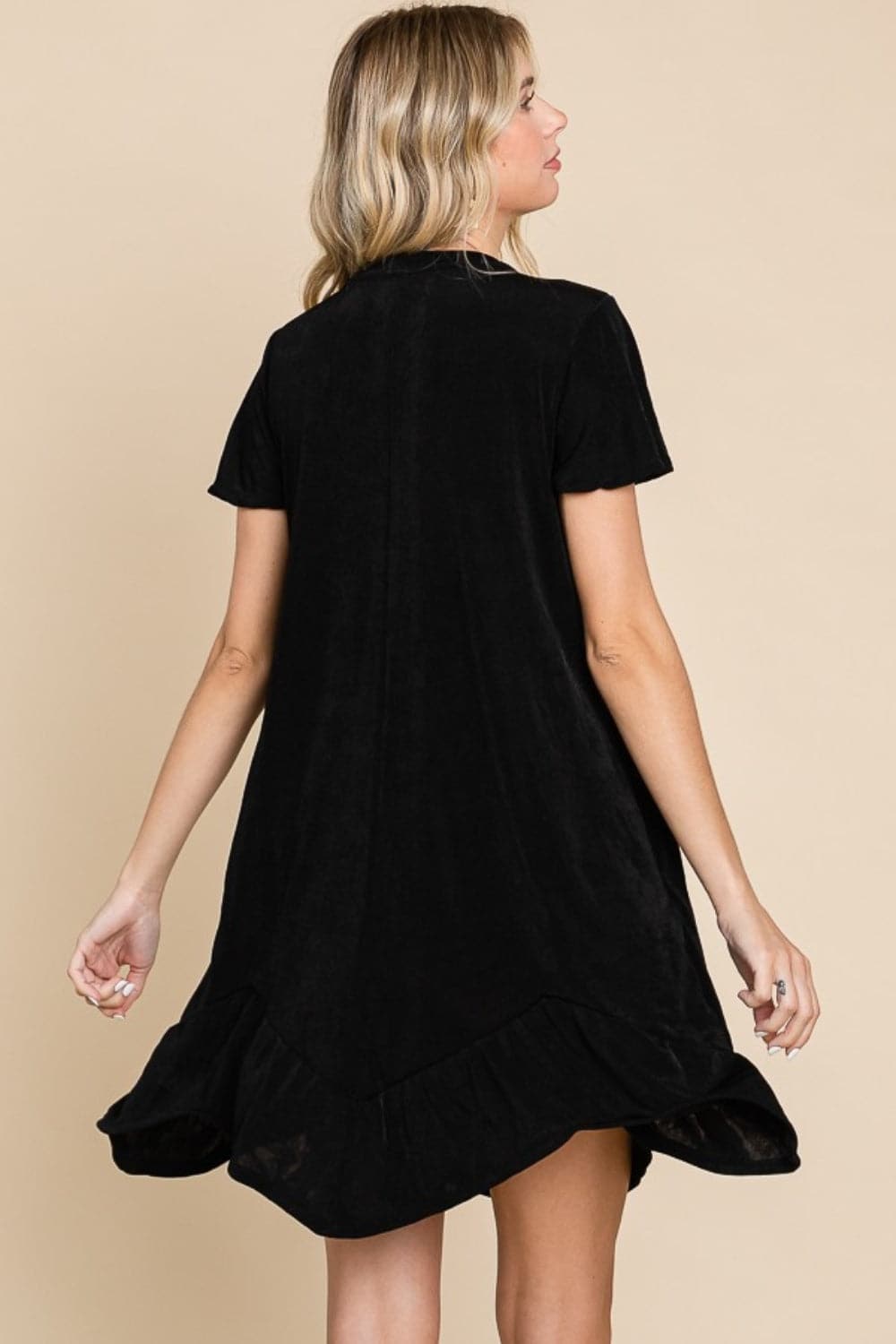 Culture Code Full Size Notched Short Sleeve Dress.