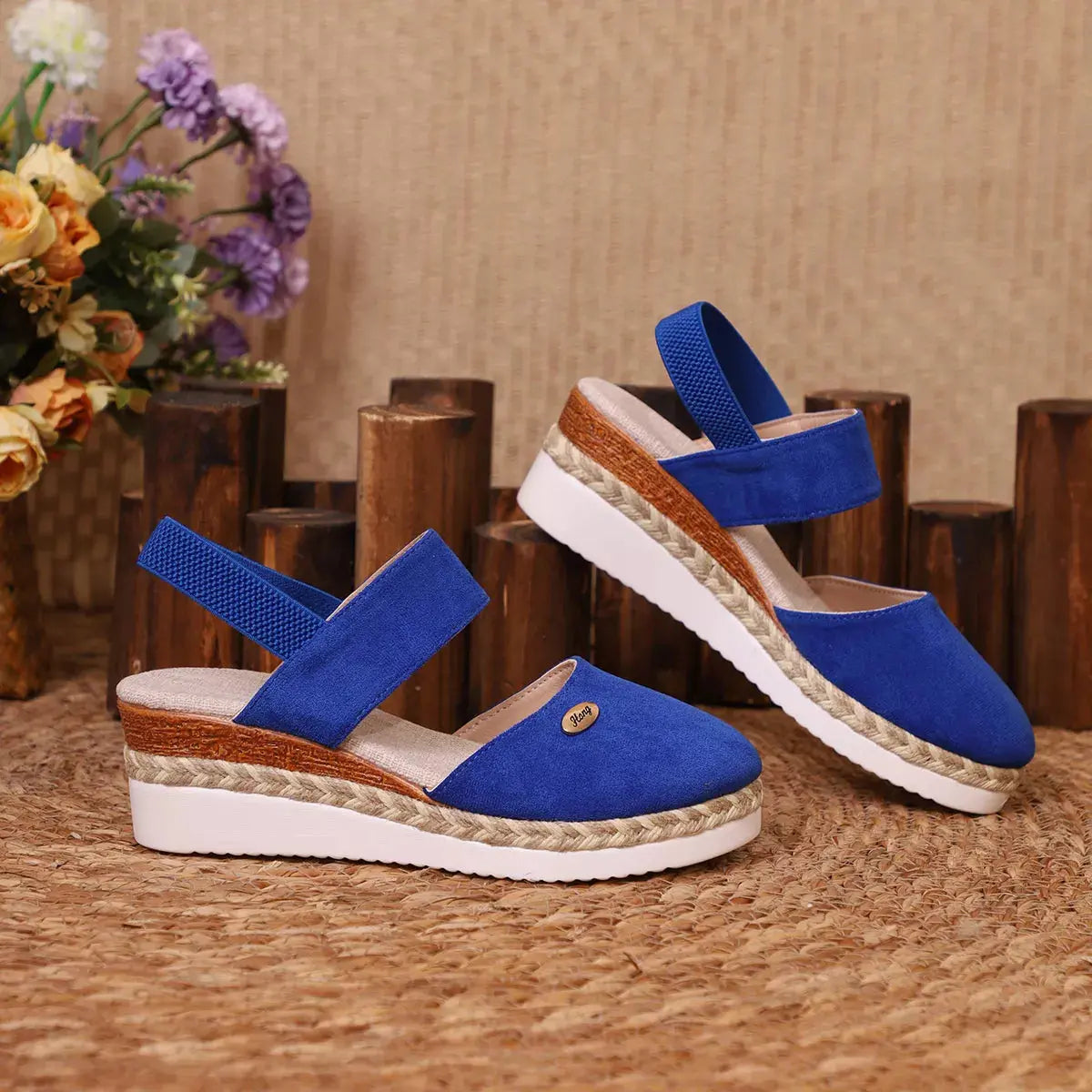 Espadrille Wedge Sandals with Ankle Strap Simply Love