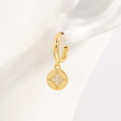 Elegant 18K gold-plated zircon earrings in 925 sterling silver