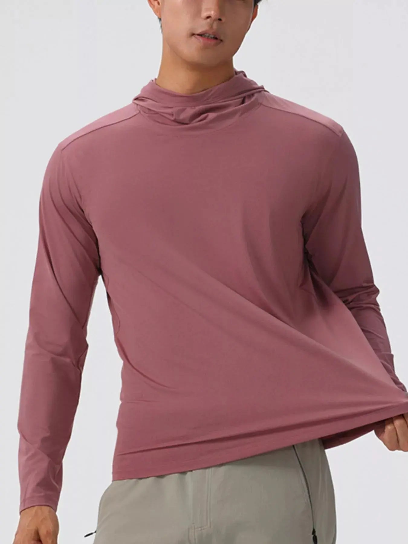 Men's Solid Color Long Sleeve Hoodie Simply Love