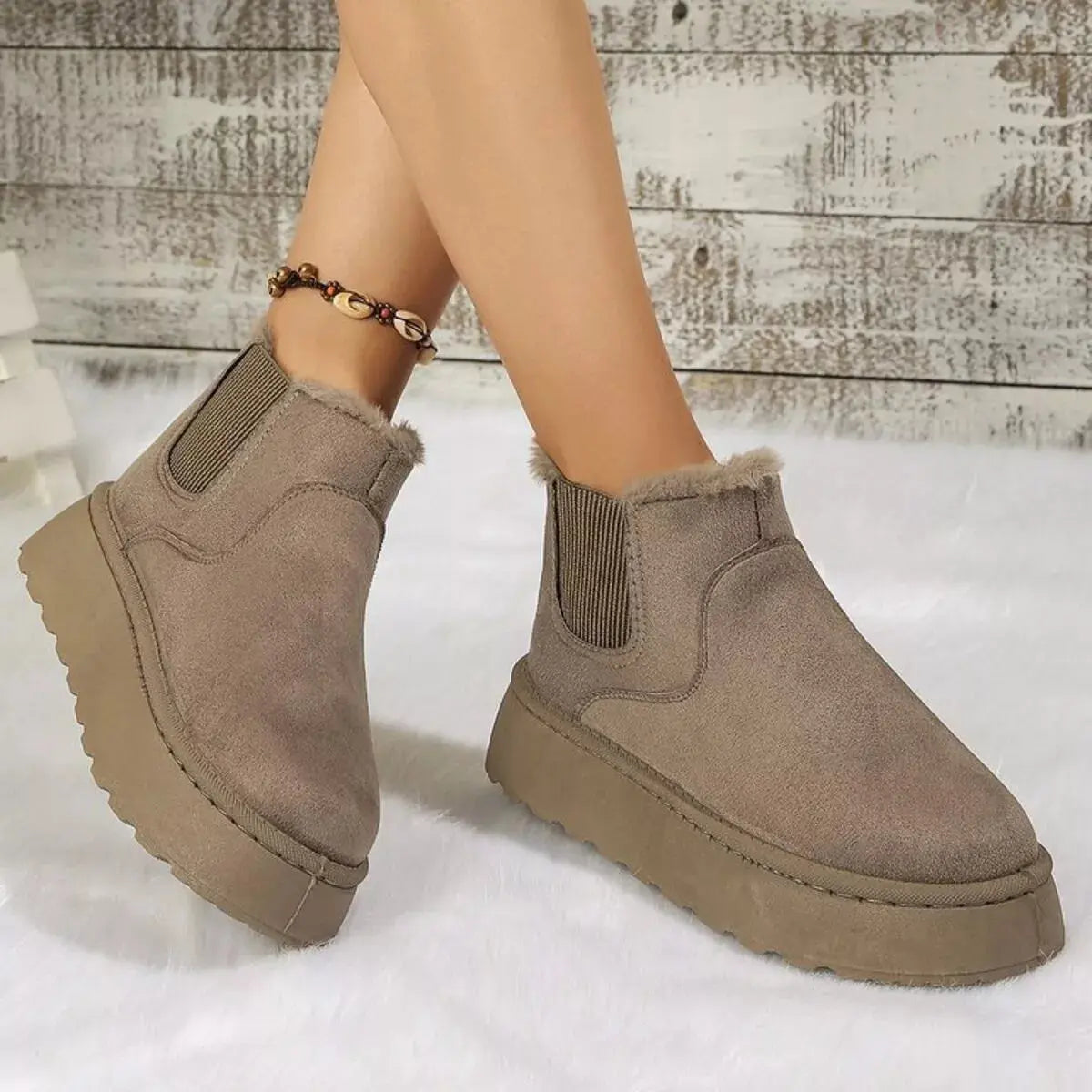 Round Toe Platform Ankle Boots Simply Love