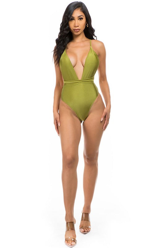 Luxe Wrap Crisscross One-Piece Swimsuit Coco’s Tee Boutique