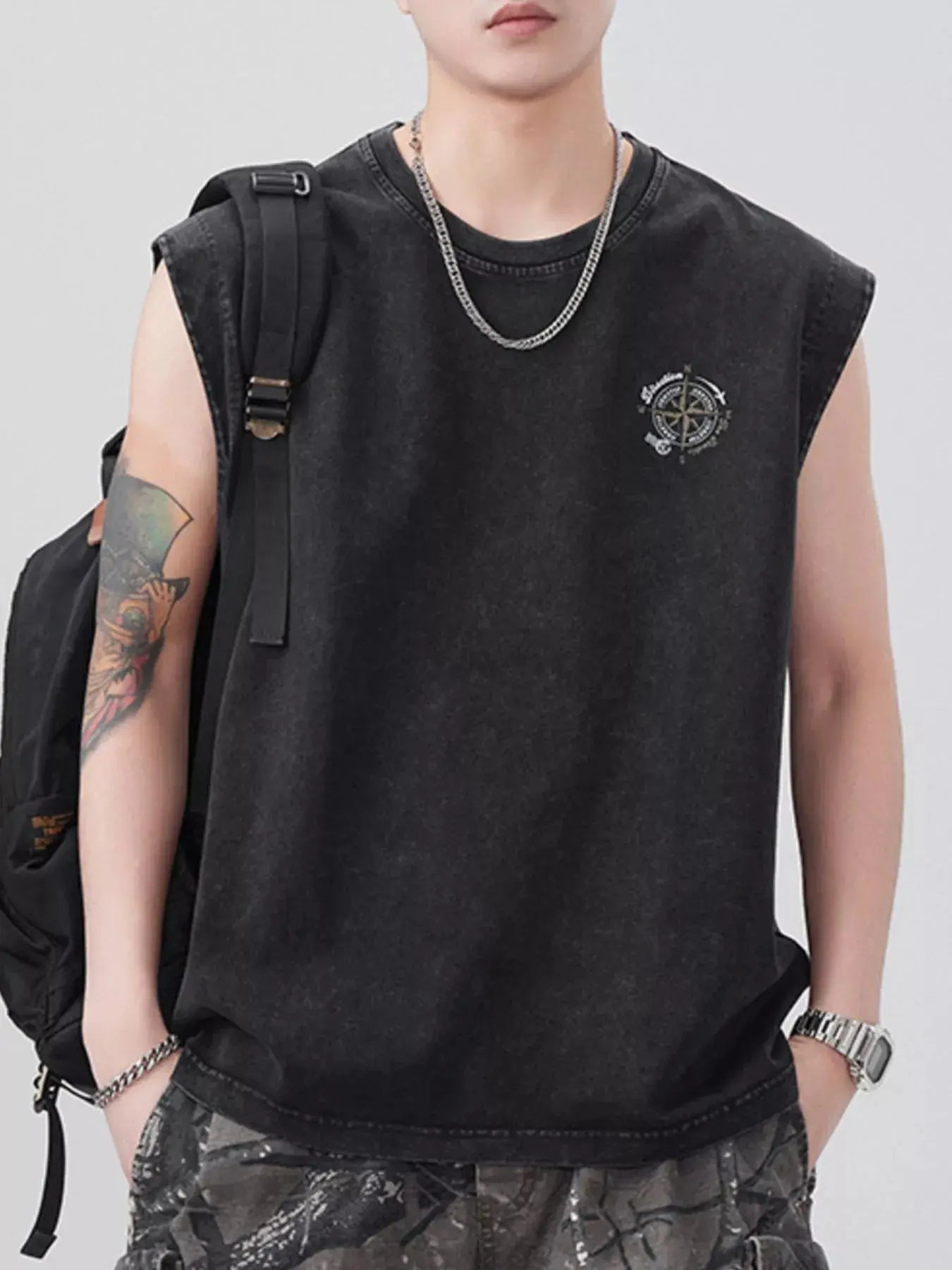 Men's Plus Size Round Neck Tank Simply Love