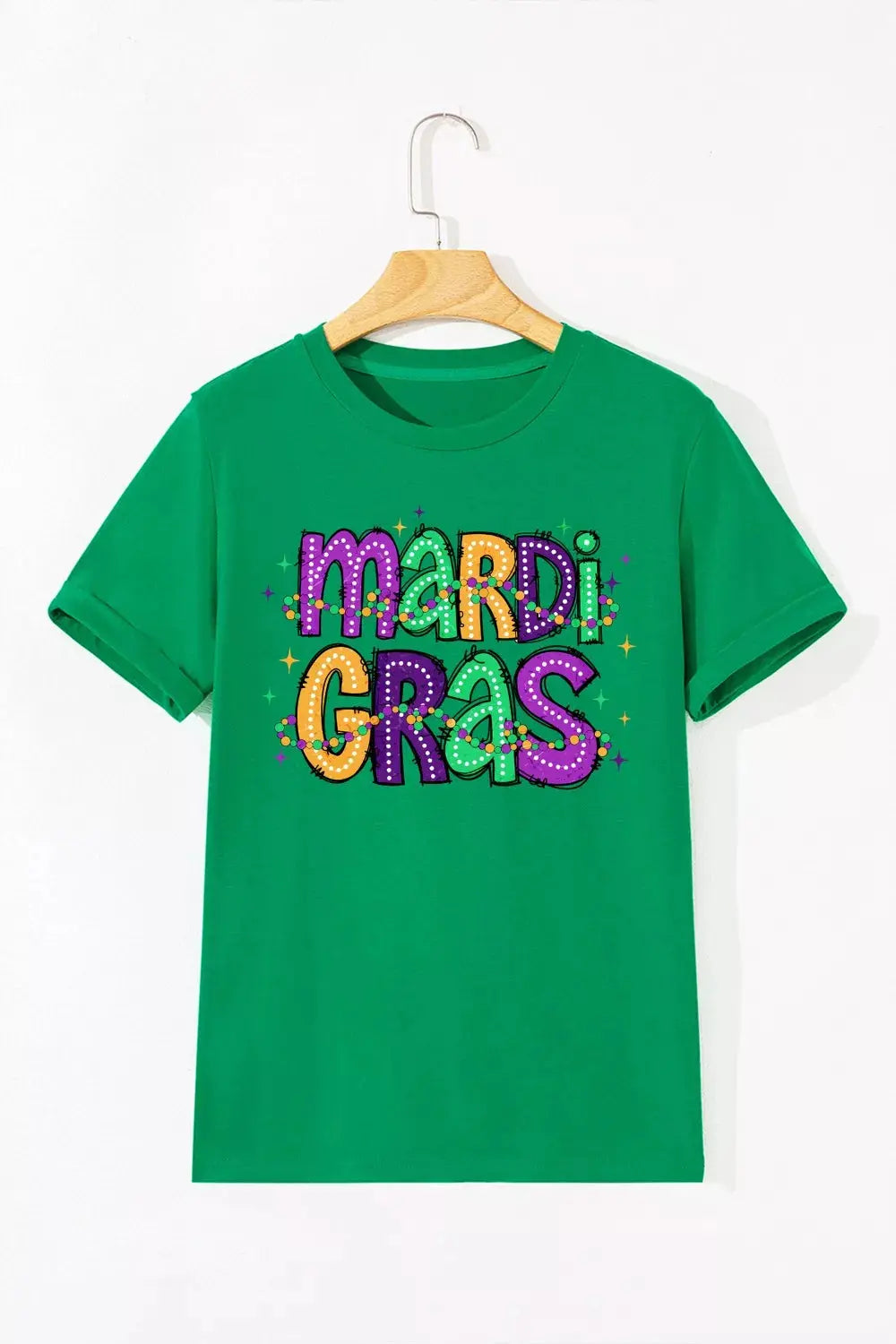 MARDI GRAS Delightful Letter Graphic T Shirt Simply Love