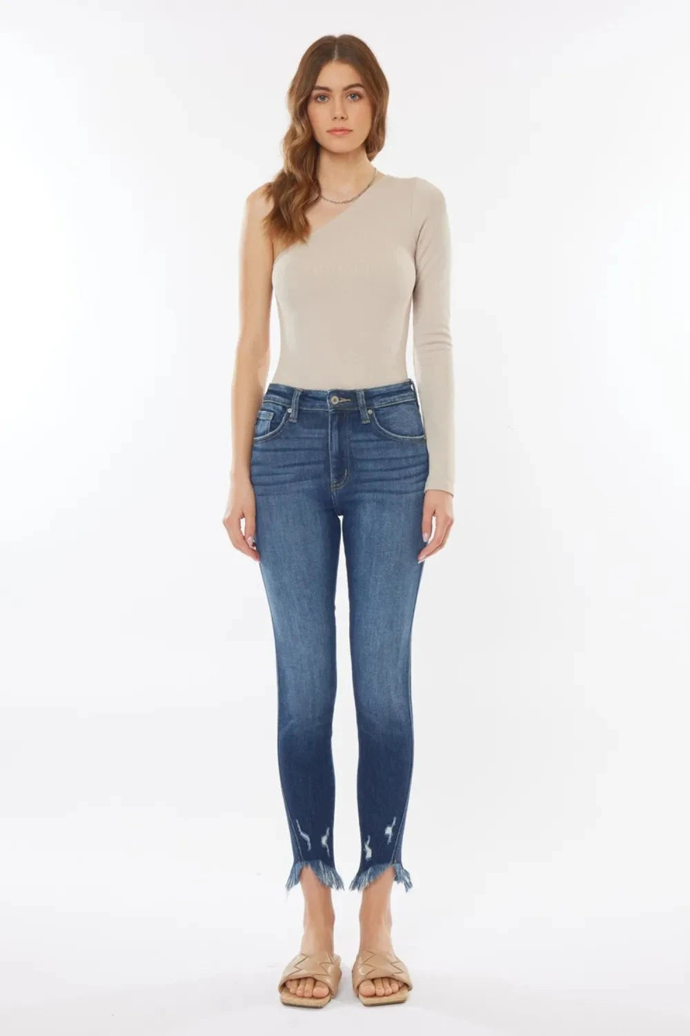 Kancan Raw Hem High Waist Cropped Jeans Coco’s Tee Boutique