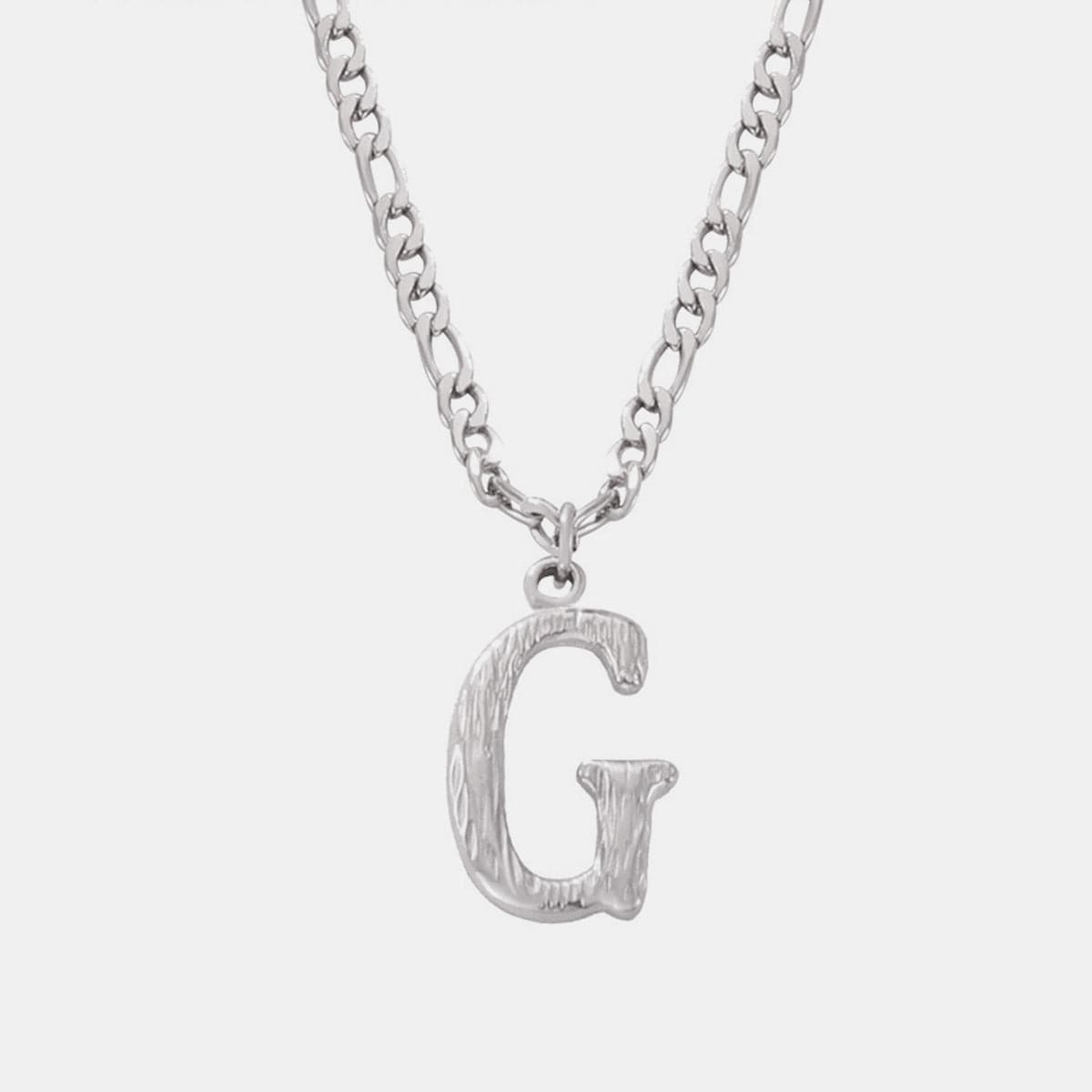 Titanium Steel Letter Pendant Necklace.