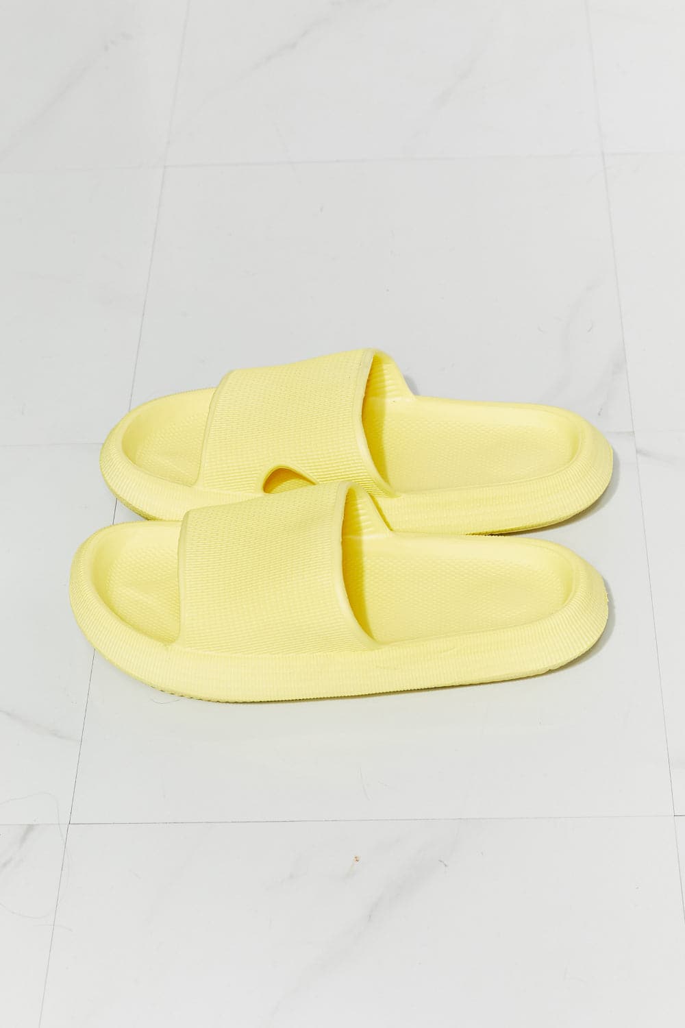 MMShoes Arms Around Me Open Toe Slide in Yellow.