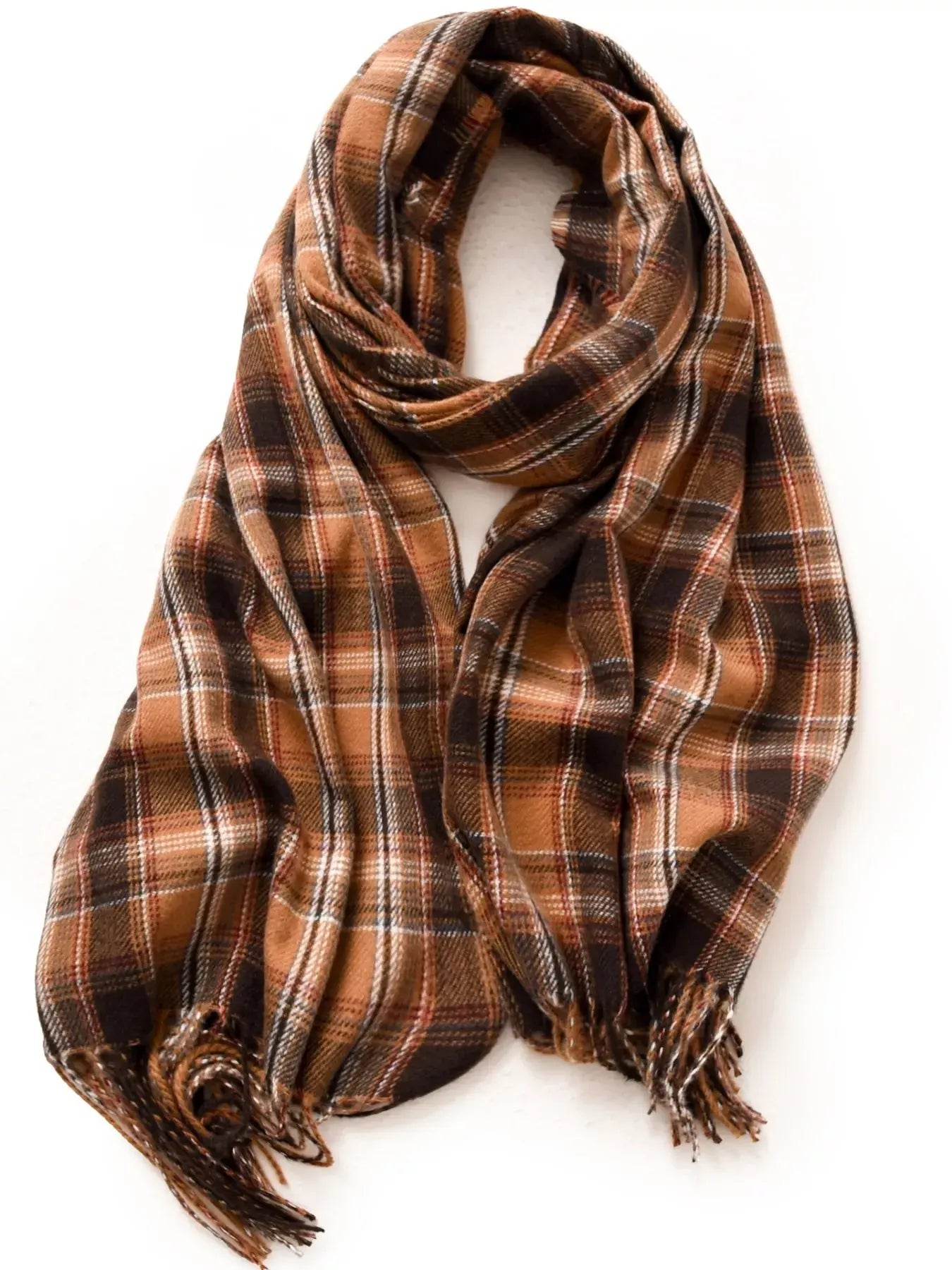 Classic Plaid Fringe Scarf Simply Love
