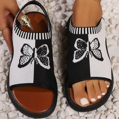 Charming open toe butterfly flats