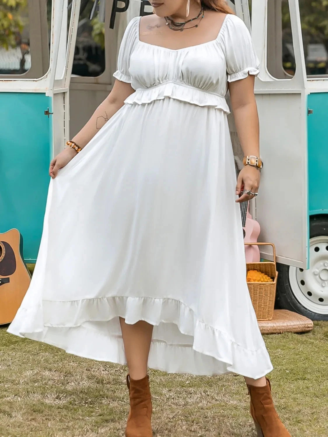 Boho Breeze Plus Size Off-Shoulder Maxi Dress Coco’s Tee Boutique