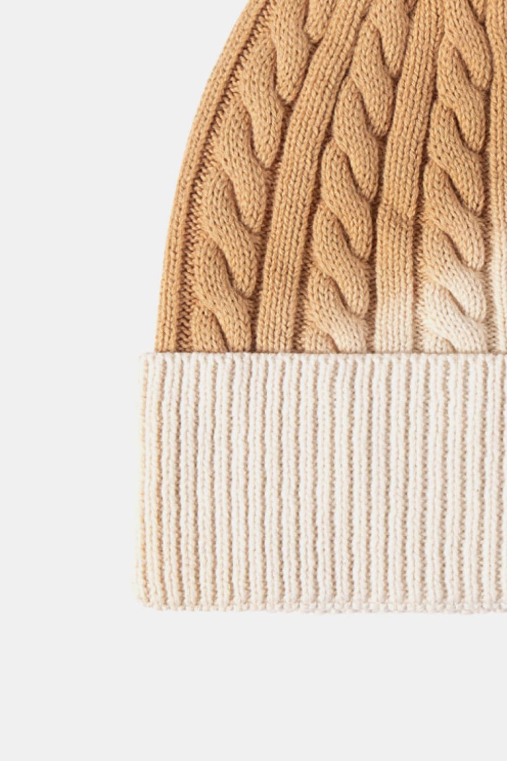 Contrast Tie-Dye Cable-Knit Cuffed Beanie.