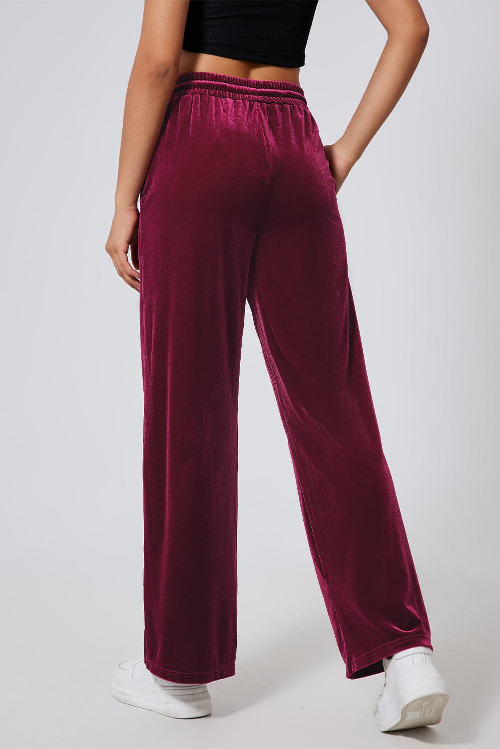 Drawstring Wide Leg Active Pants.