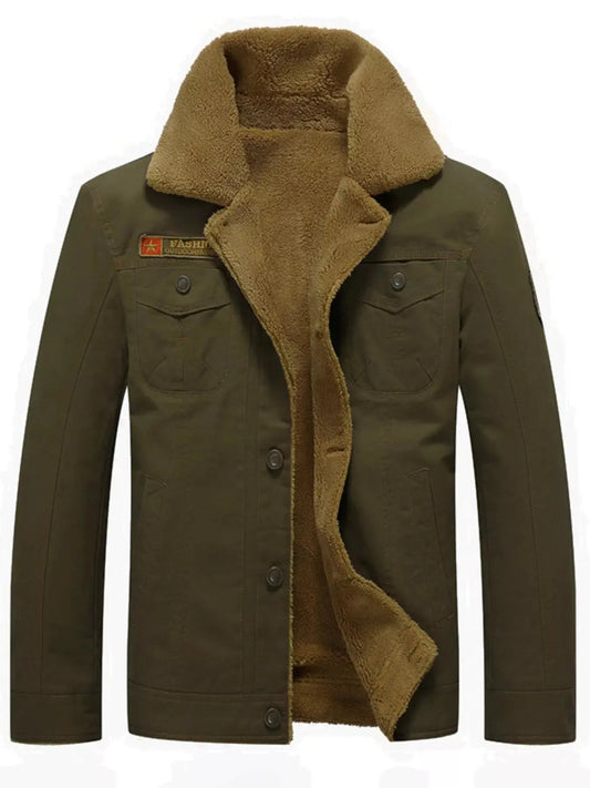 Men's Plus Size Button Up Fleece Lined Jacket Simply Love
