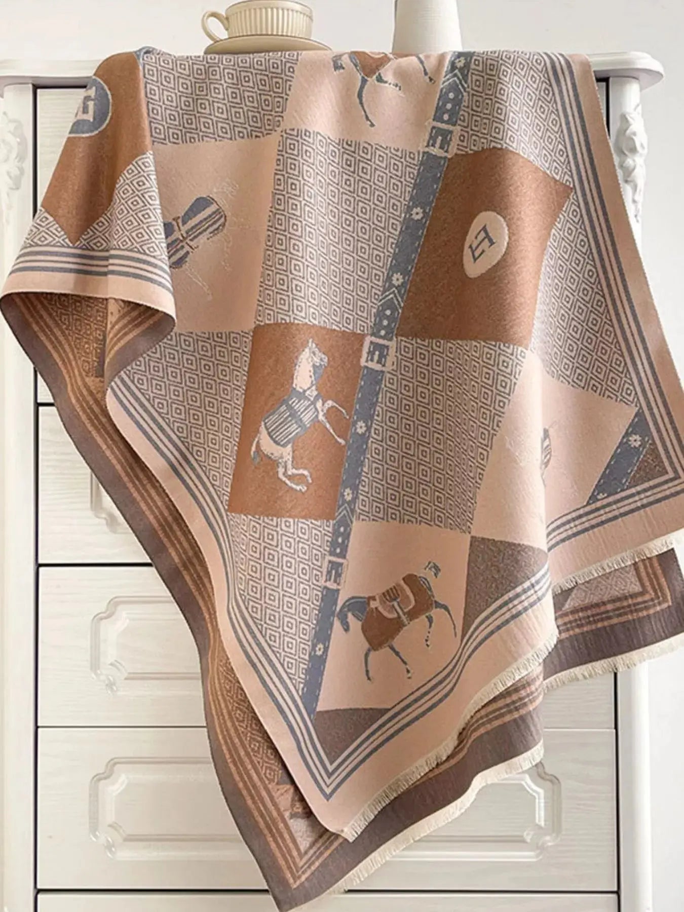 Equestrian Print Reversible Scarf Simply Love