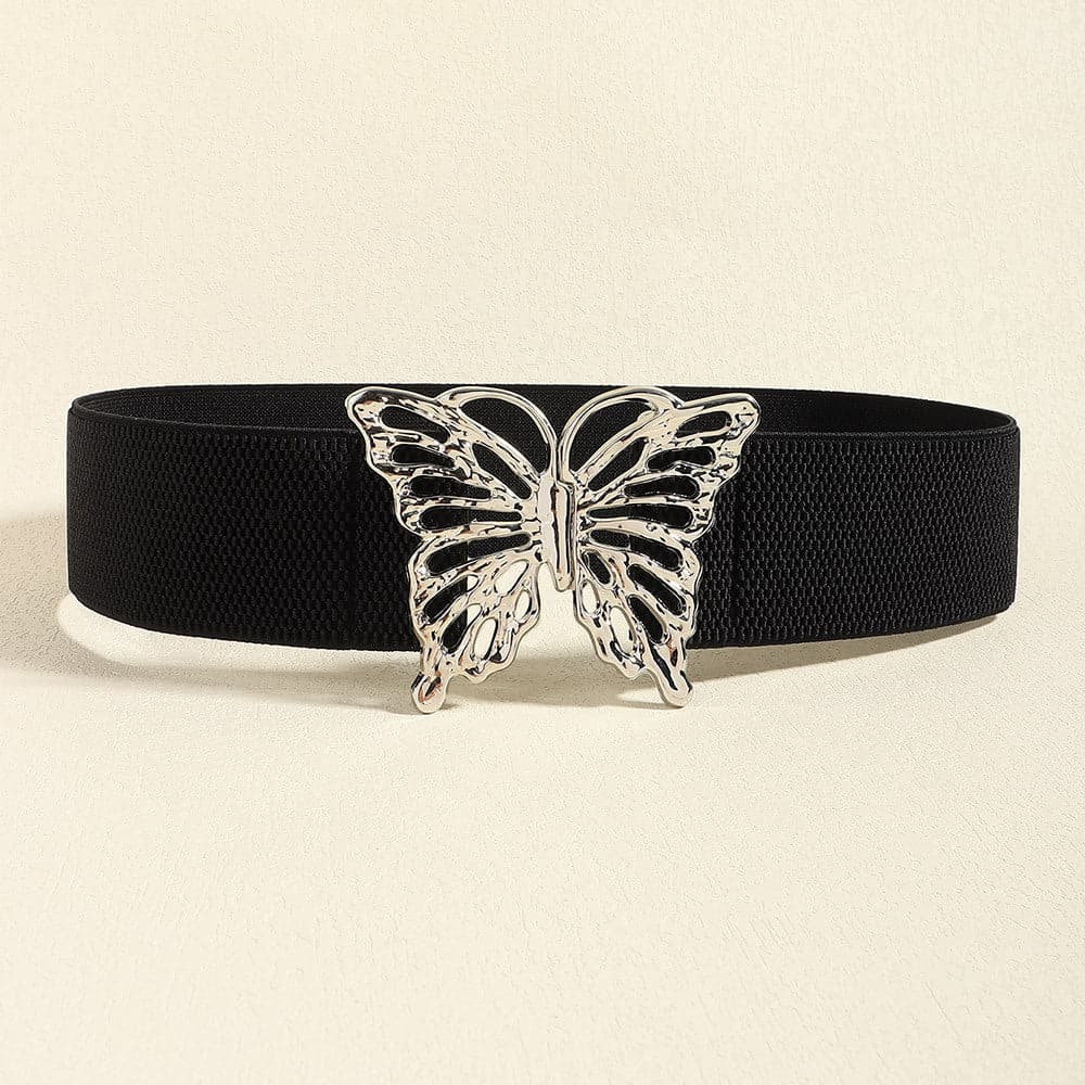 Butterfly Alloy Buckle Elastic Belt.