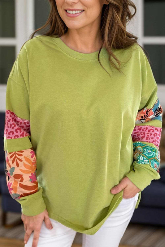 Chic plus size printed sweatshirt - Love Salve 