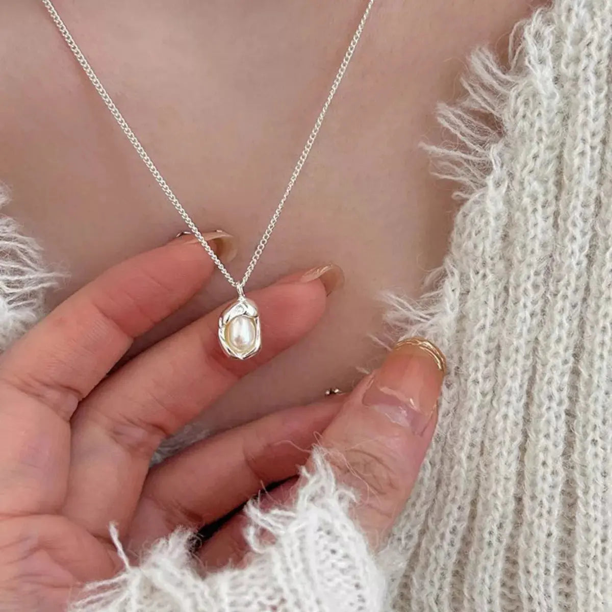Pearl 925 Sterling Silver Necklace Simply Love