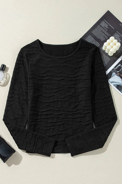 Chic Long Sleeve Blouse - Opaque, Stretchy