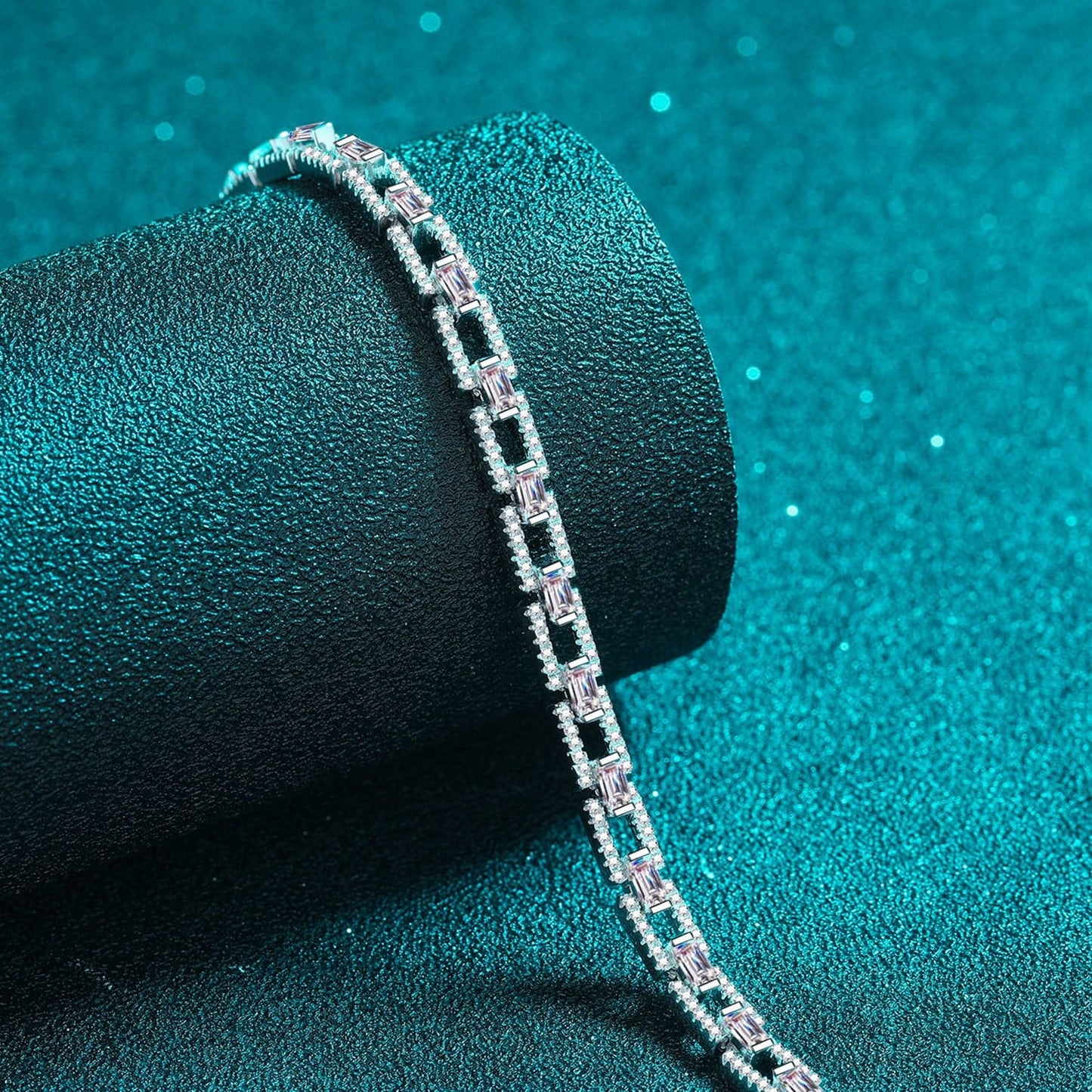 3.2 Carat Moissanite 925 Sterling Silver Bracelet.