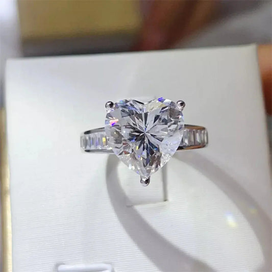 5 Carat Moissanite 925 Sterling Silver Heart Ring Simply Love