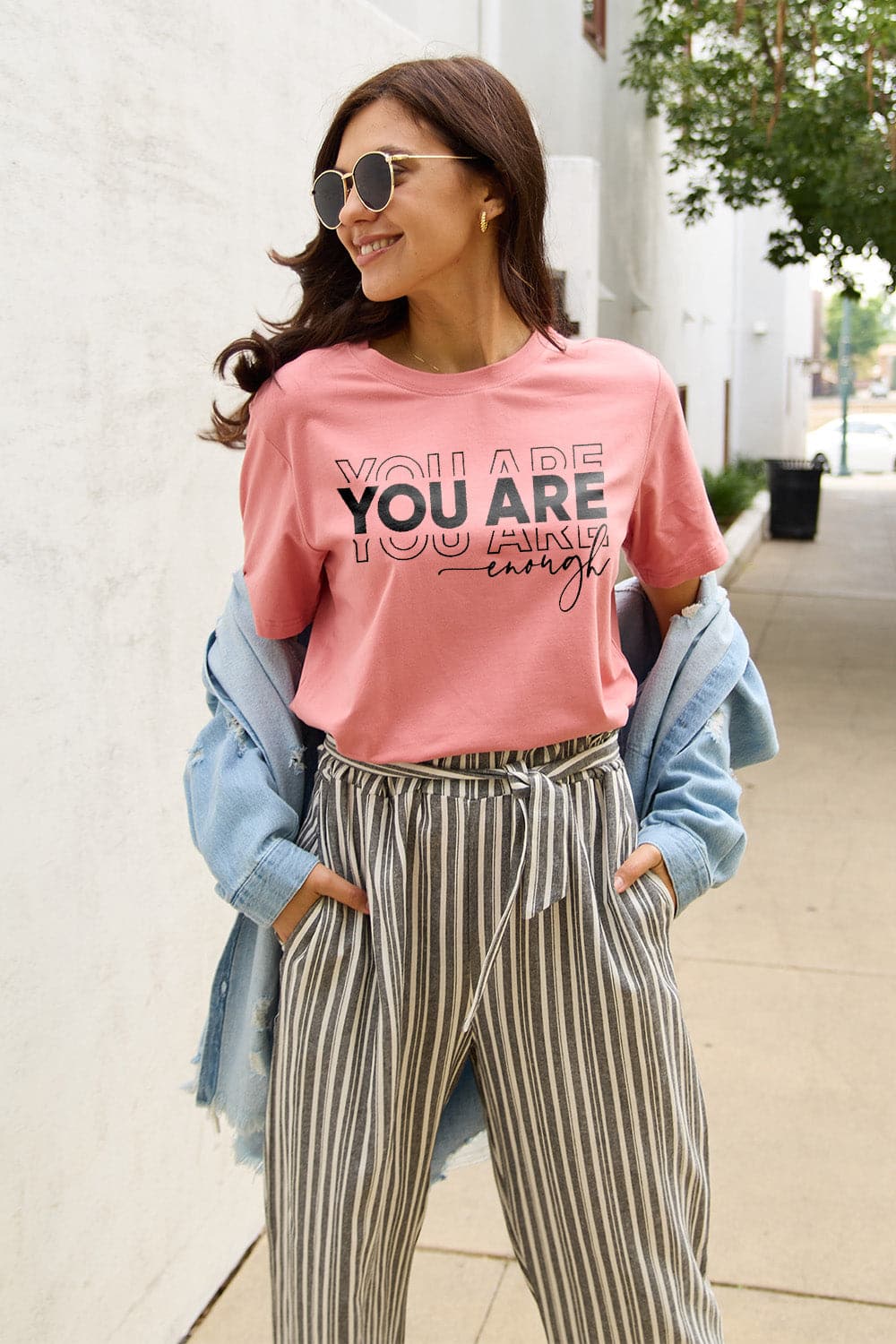 Simply Love Full Size YOU ARE ENOUGH Short Sleeve T-Shirt.