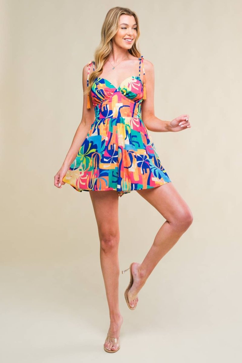 BE BLISSFULLY HAPPY WOVEN ROMPER - Love Salve 