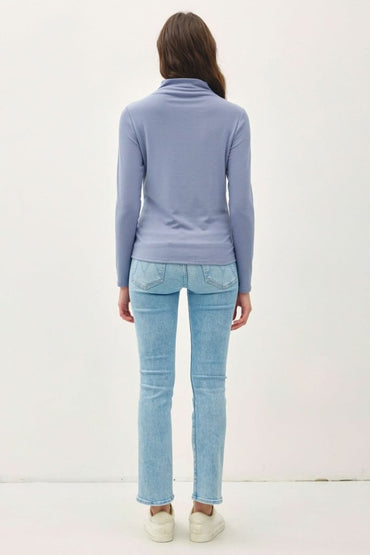 Be Cool Mock Neck Long Sleeve T-Shirt - Love Salve