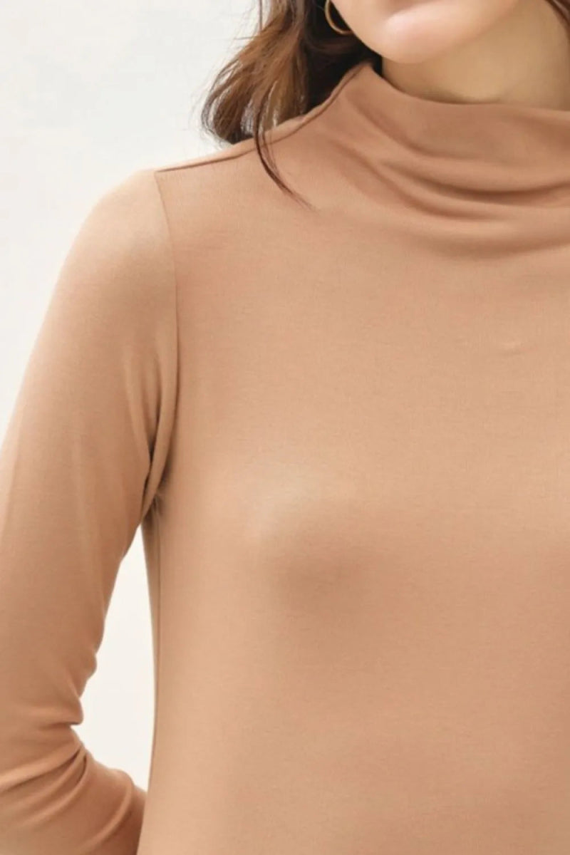 Be Cool Mock Neck Long Sleeve T-Shirt for Women Fashion - Love Salve 