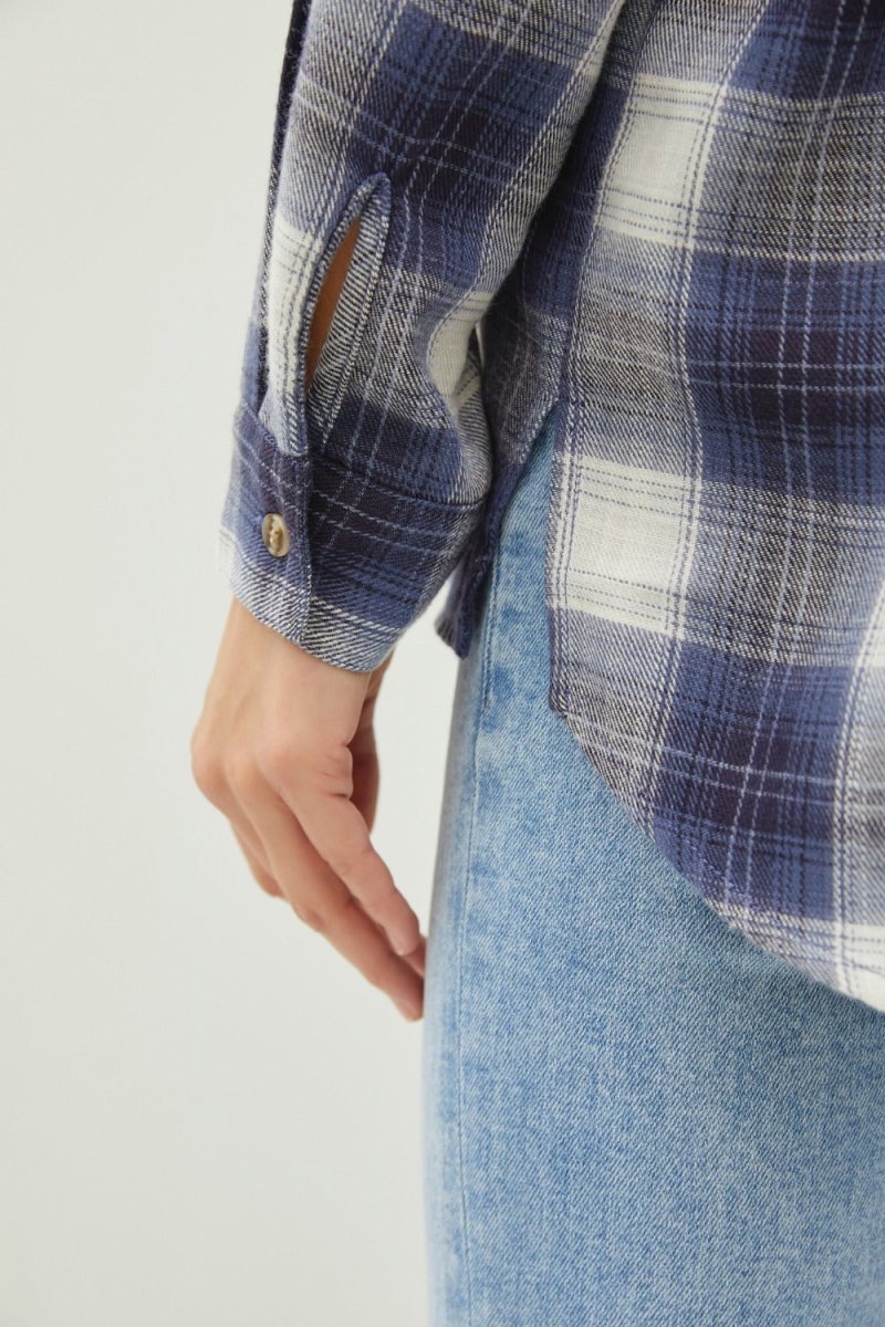 Be Cool Plaid Flannel Button Down Shirt with Chest Pocket - Love Salve 