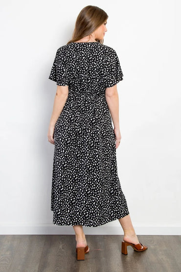 Be Stage Full Size Printed Smocked Waist Dress for Women - Love Salve