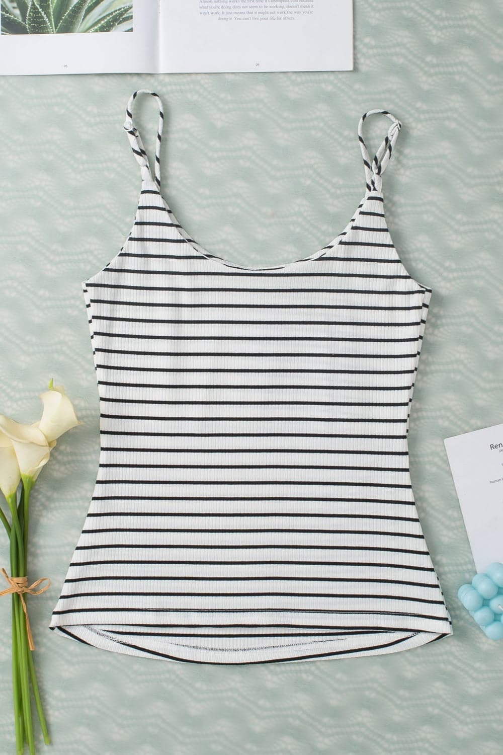 Striped Scoop Neck Cami.