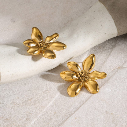 Stainless Steel Flower Earrings.