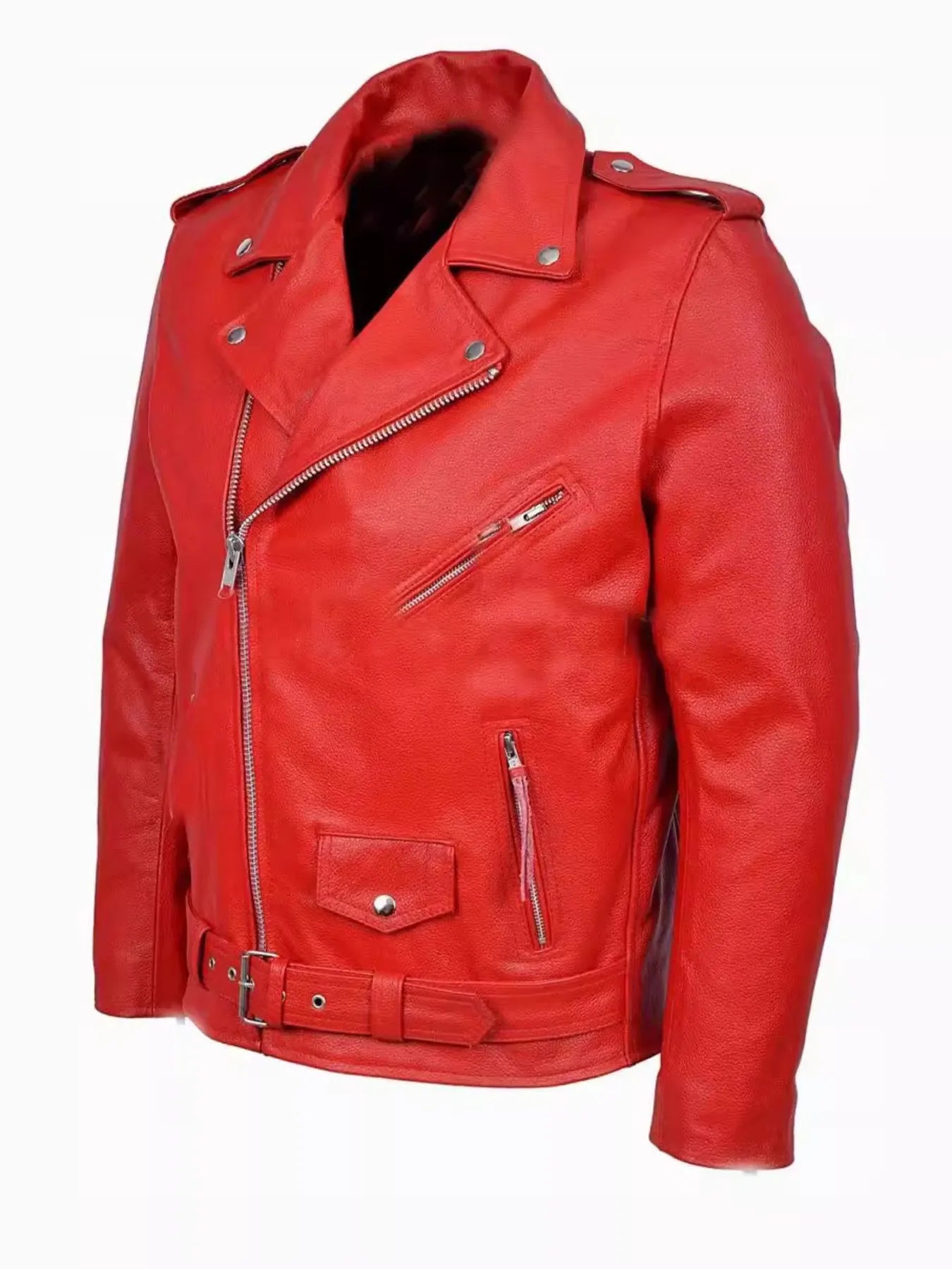 Men's Plus Size Zip Up Leather Motorcycle Jacket Simply Love