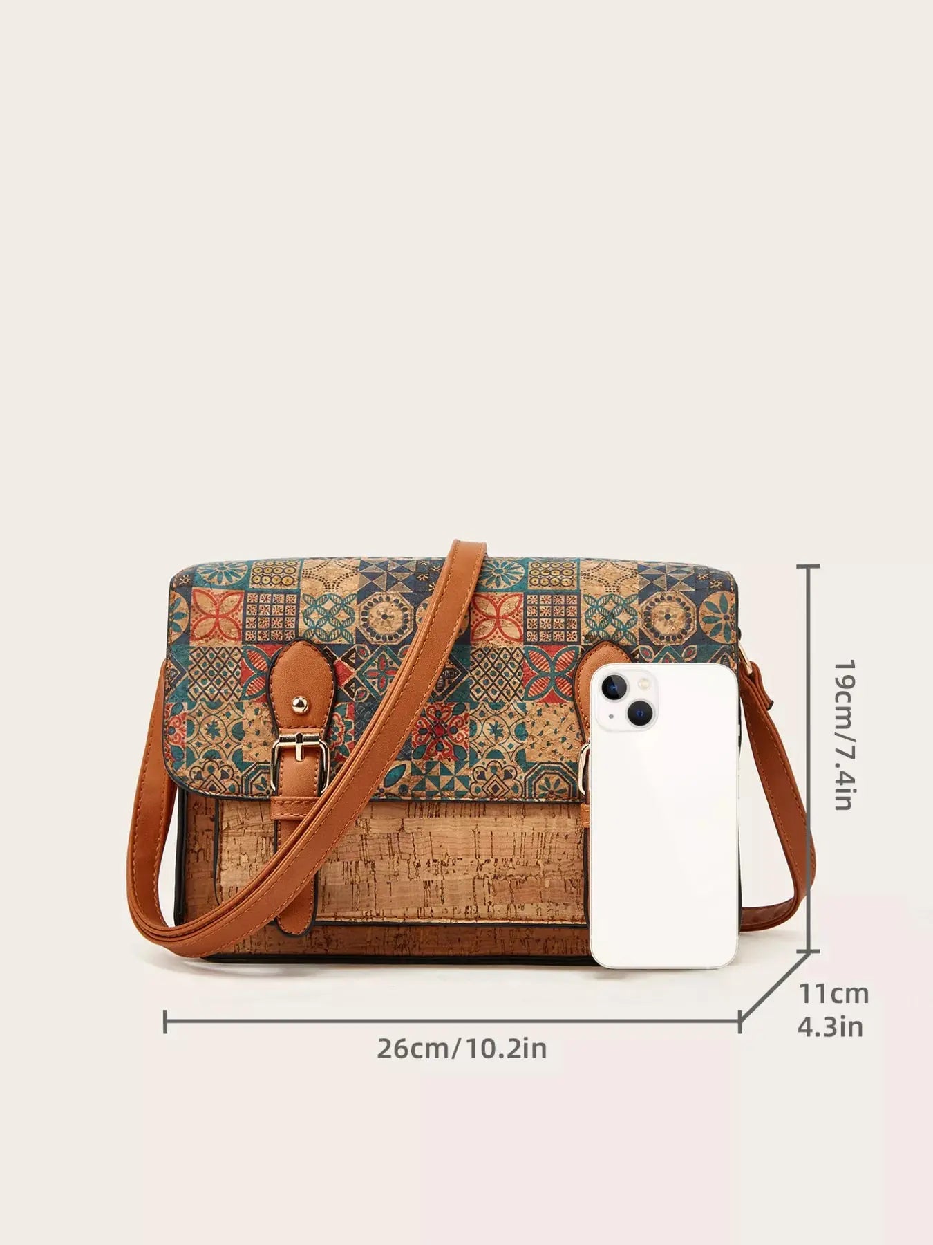 Vintage Pattern PU Leather Crossbody Bag Simply Love