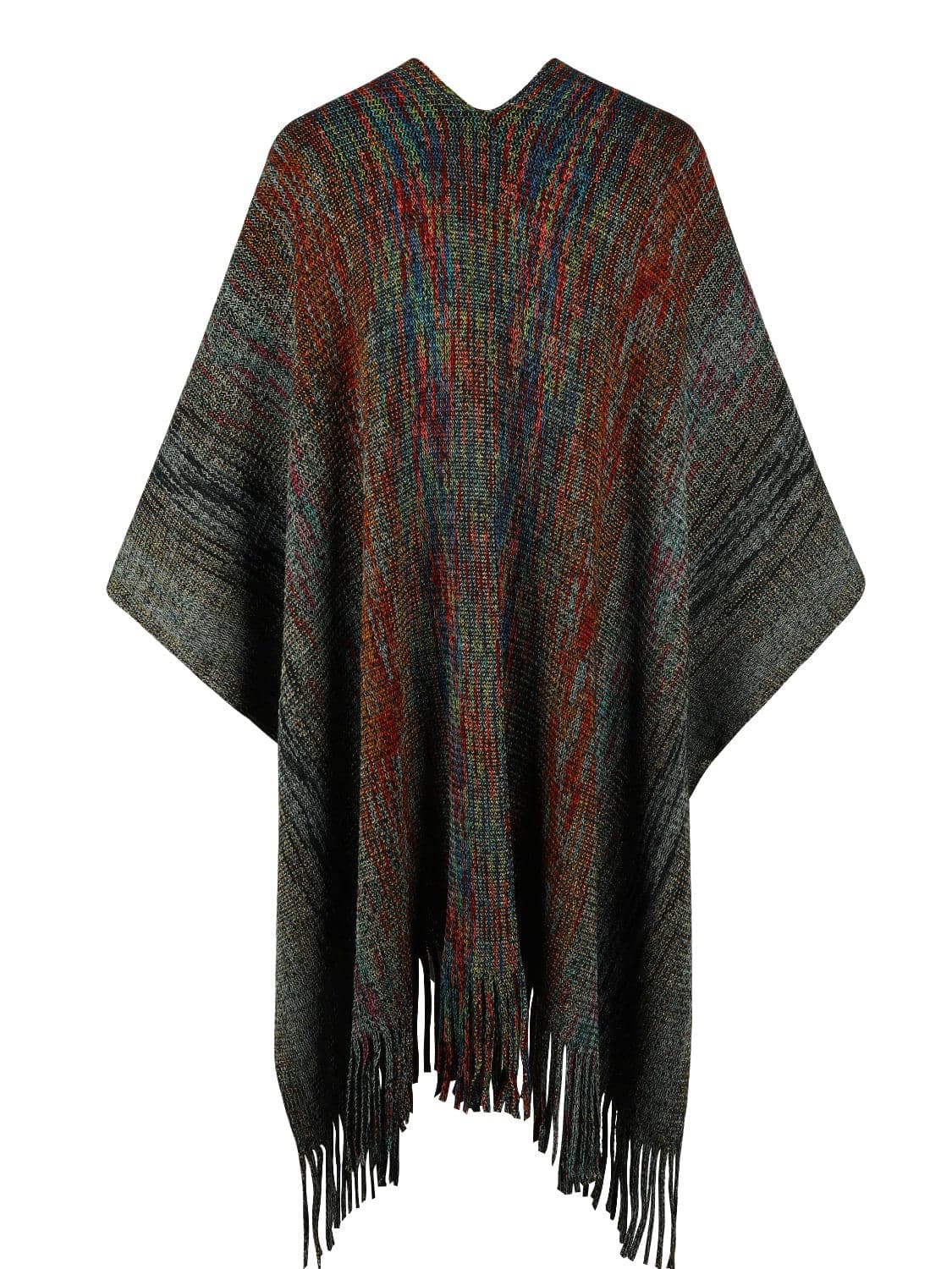 Heathered Fringe Hem Poncho.