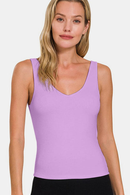 Zenana V-Neck Slim Tank.