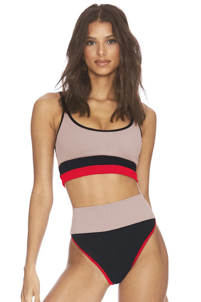 Color Block Spaghetti Strap Two-Piece Swim Set.