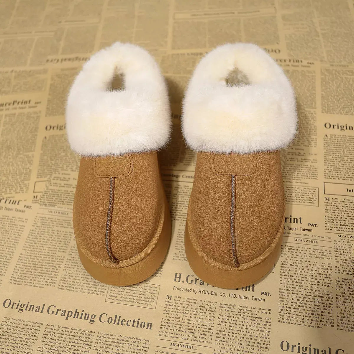 Fuzzy Platform Ankle Boots Simply Love