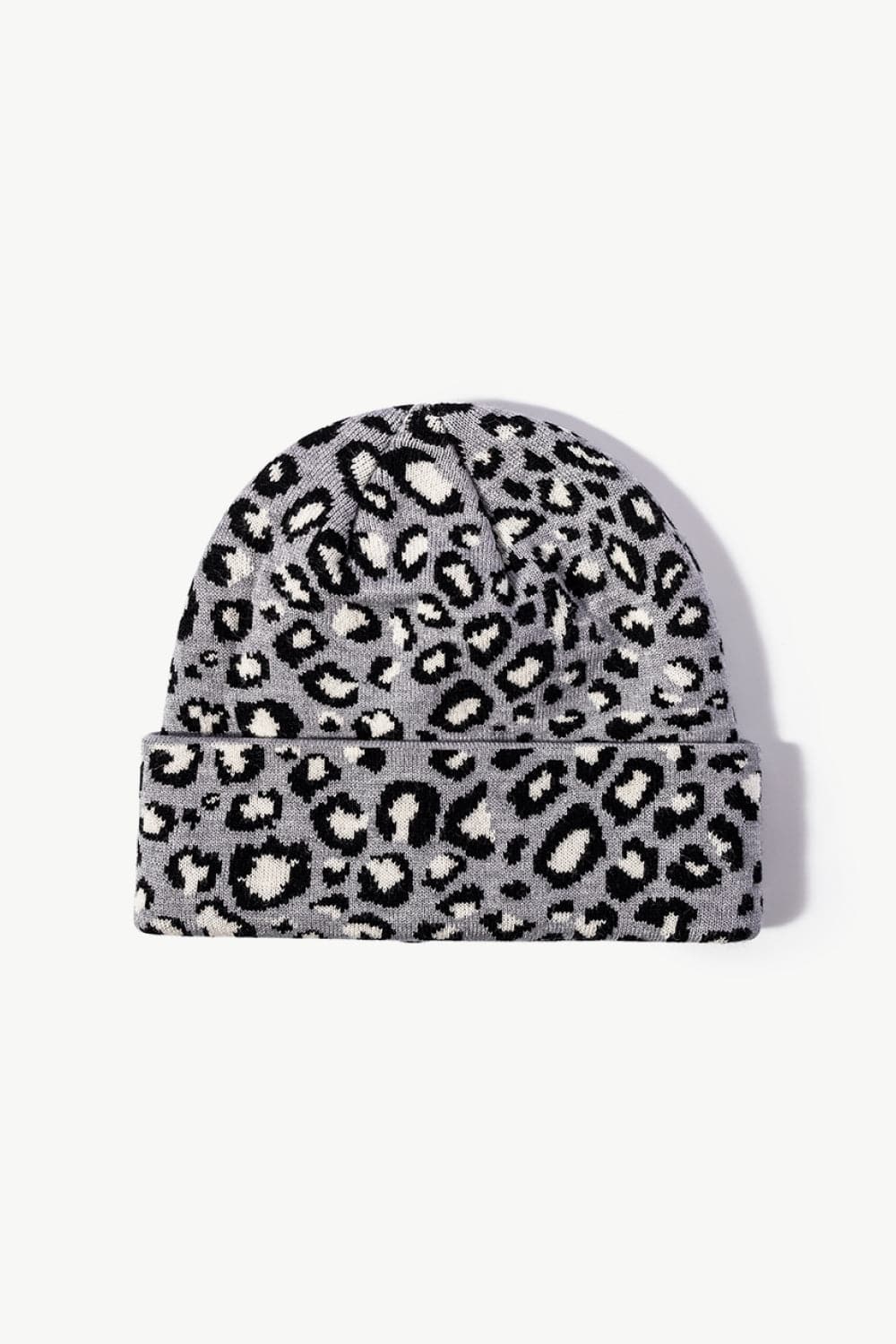 Leopard Pattern Cuffed Beanie.