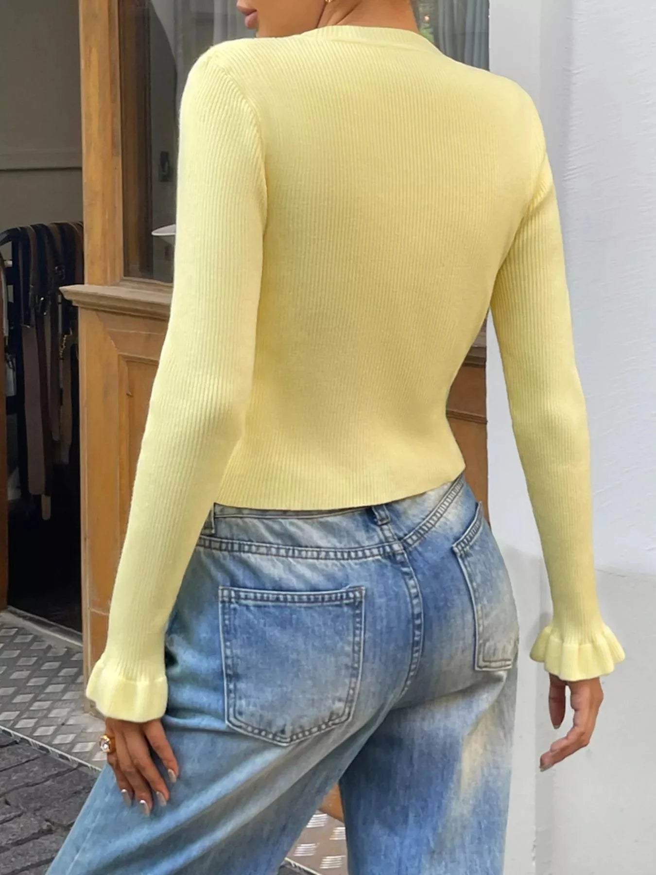 Ribbed Knit Button Down Cardigan With Buttoned Front Simply Love