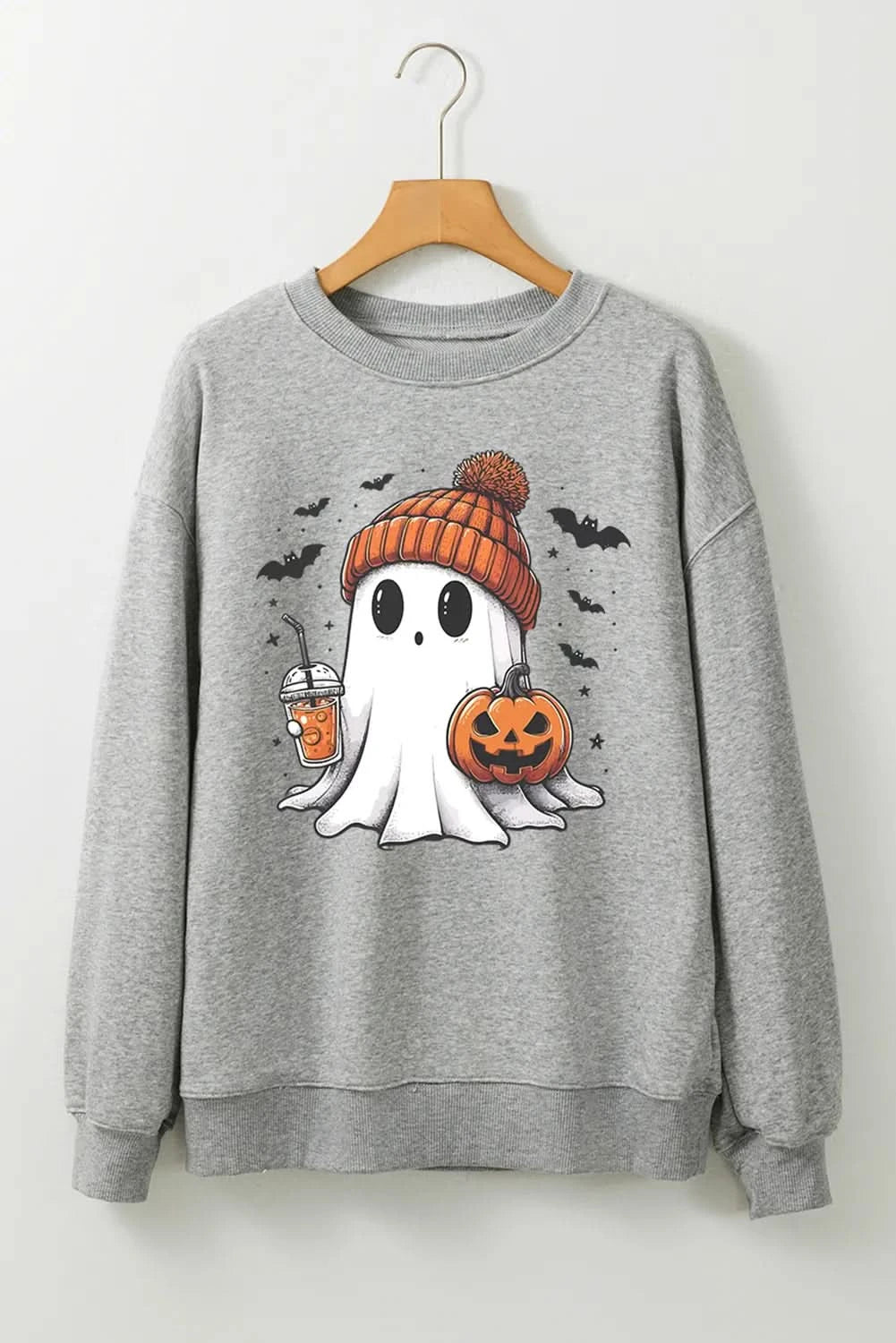 Ghost Round Neck Long Sleeve Sweatshirt