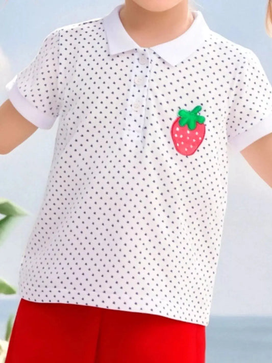 Children's Strawberry Polka Dot Polo Simply Love