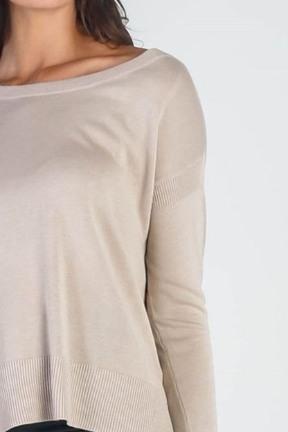 UNIQ Cold Shoulder Long Sleeve Knit Top.