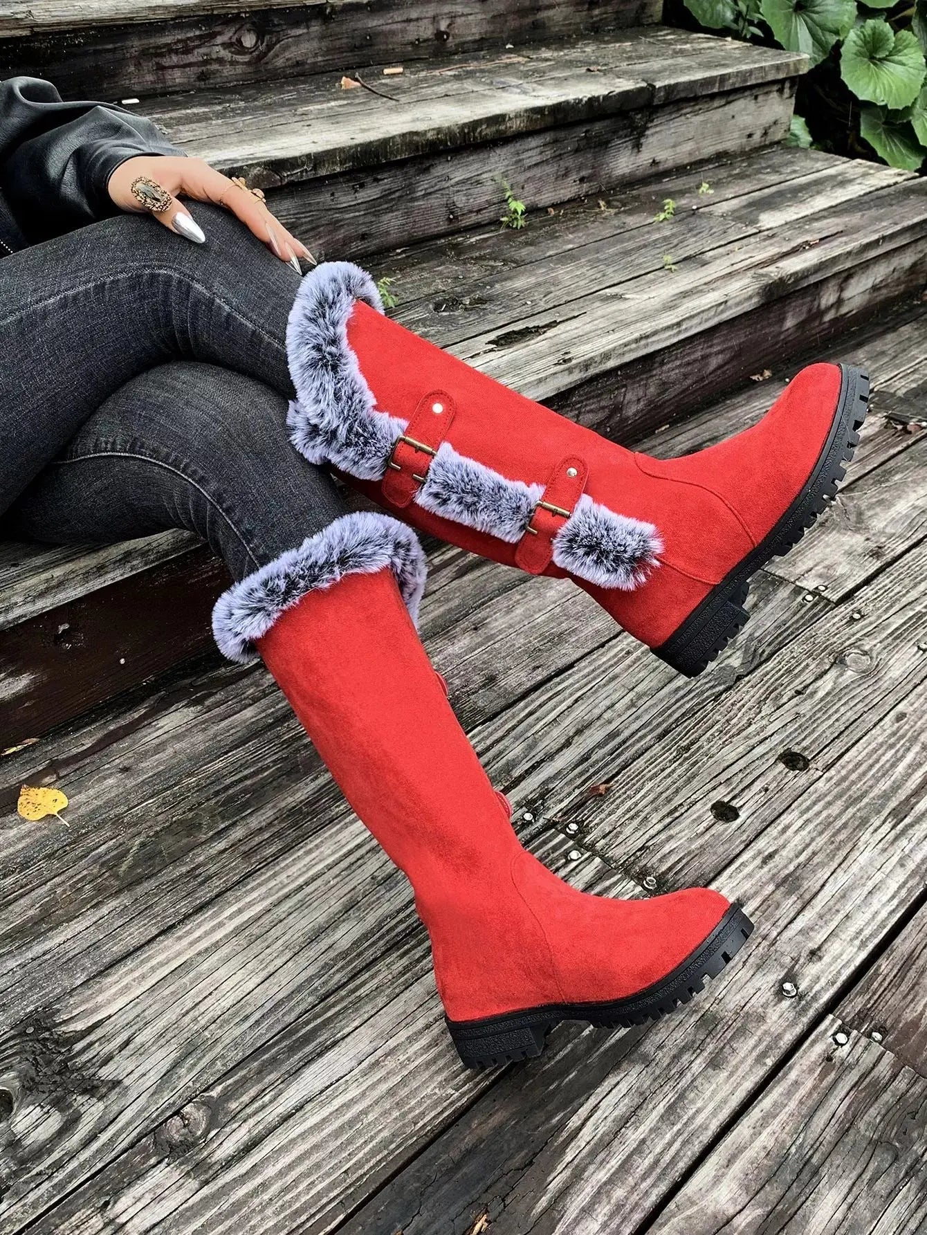 Round Toe Block Heels Boots Simply Love