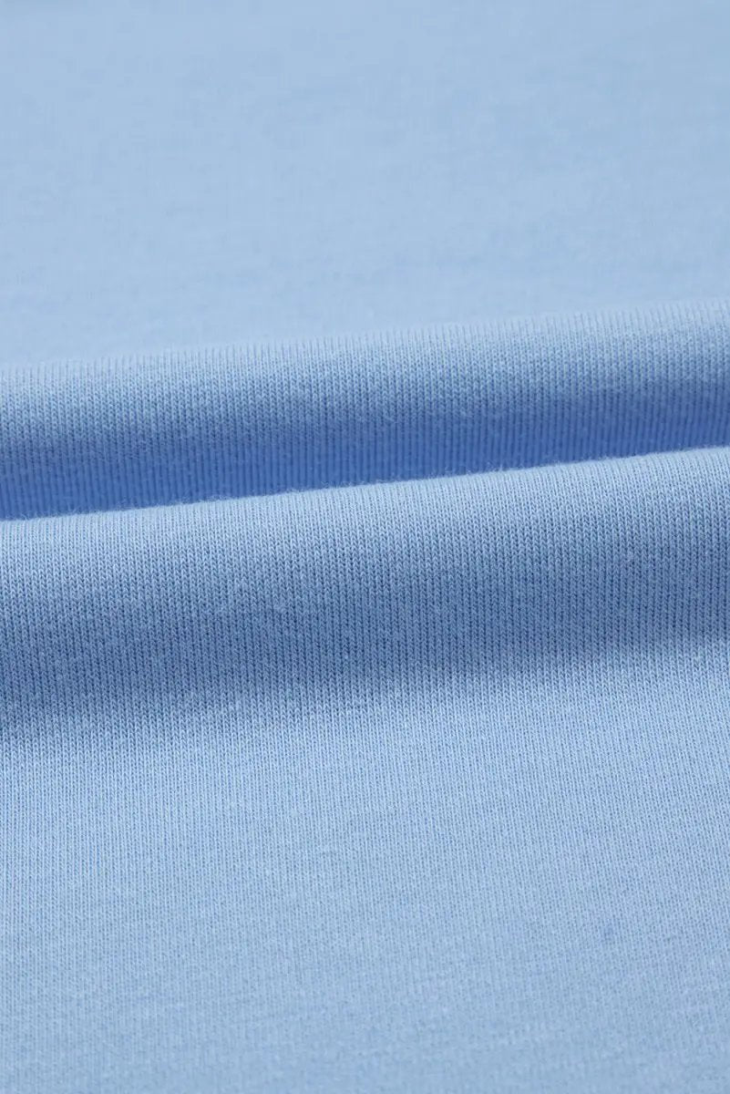 Beau Blue Eyelet Flower Embroidered Puff Short Sleeve Blouse - Love Salve 