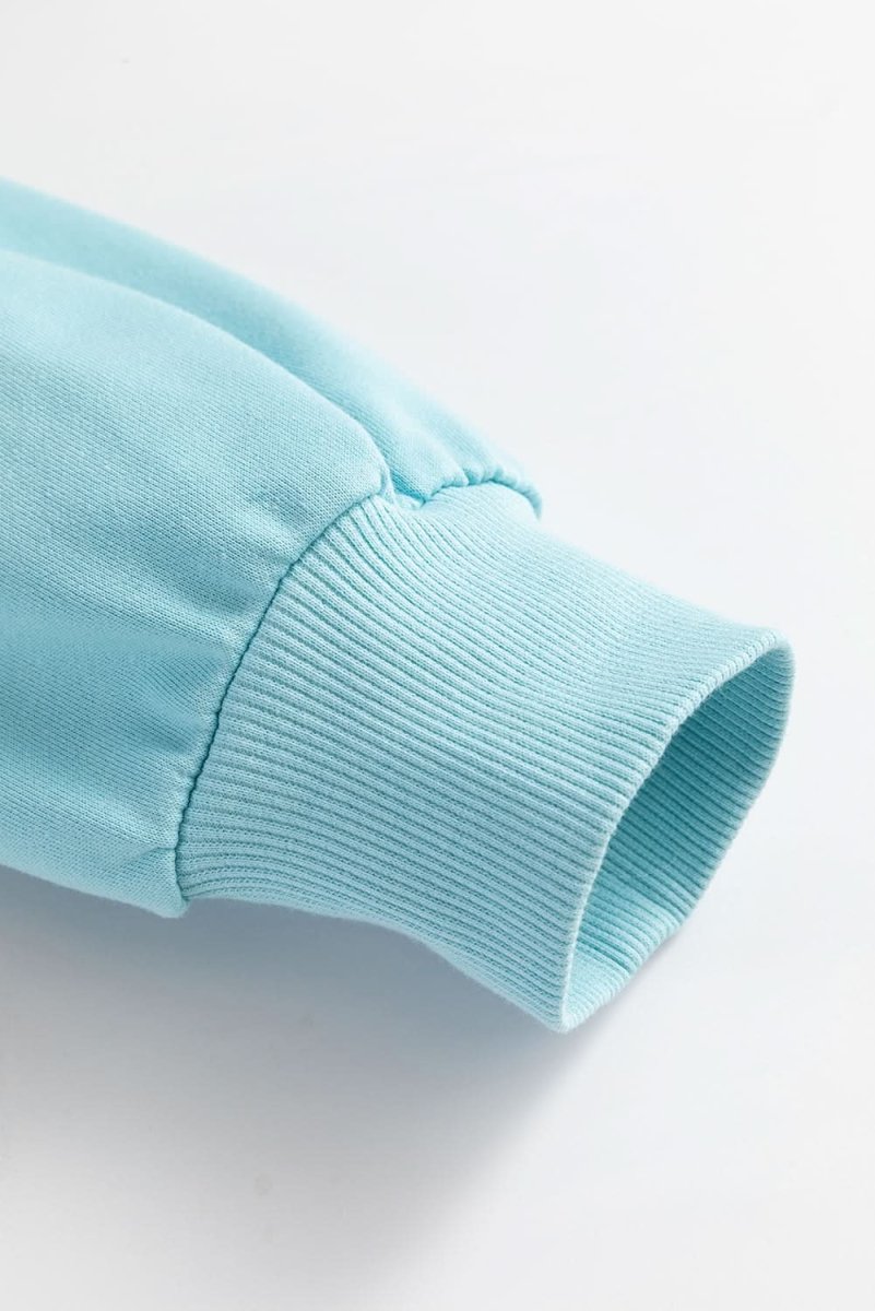 Beau Blue Sequined Bowknot Drop Shoulder Oversized Sweatshirt - Love Salve 