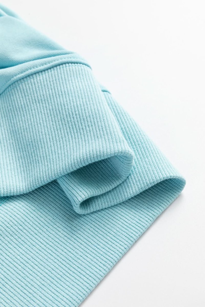 Beau Blue Sequined Bowknot Drop Shoulder Oversized Sweatshirt - Love Salve 